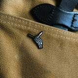 Skeleton Hand and Razor Blade Enamel Pin - Brooklyn Grooming 